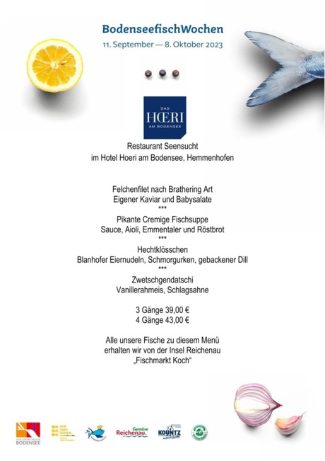 BodenseefischWochen 2023 Westlicher Bodensee Restaurant Seensucht Hotel Hoeri Hemmenhofen