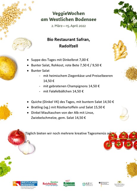 Speisekarte Bio Restaurant Safran - Radolfzell